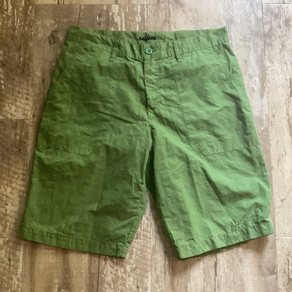 SISLEY Green Plaid Cotton Shorts Men's 34